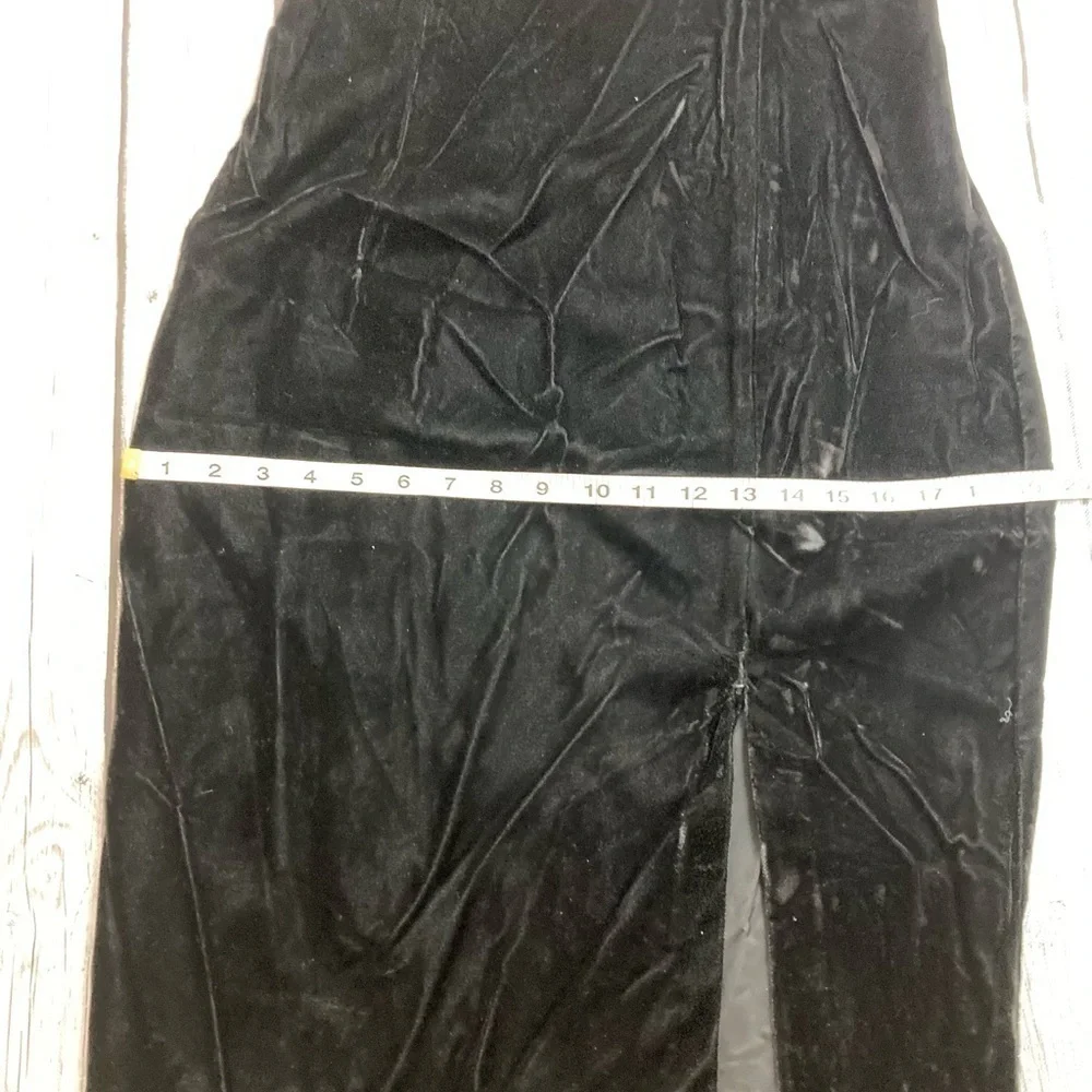 NWT Jessica McClintock Gunne Sax Vintage Black Velvet Spaghetti Strap Dress